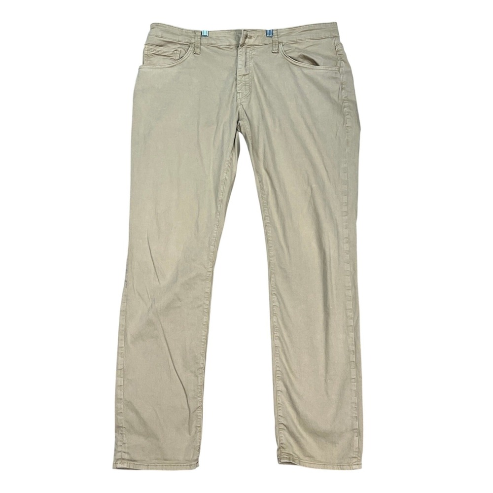 Mavi Marcus Pants Men 36x32 Khaki Tan Slim Straight Leg Stretch Chino Flat Front